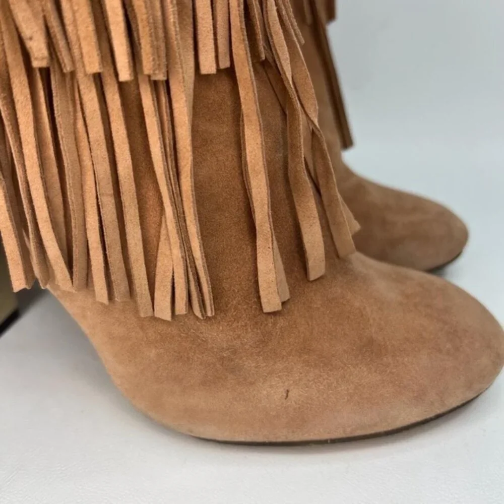 B BRIAN ATWOOD Made‎ in Italy 🇮🇹 Suede Booties Fringe Details Size 8.5 - Picture 7 of 16